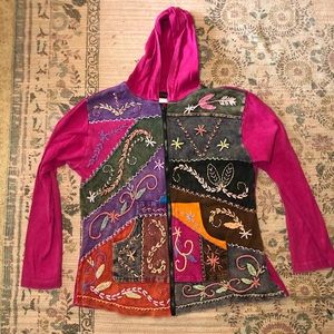 Rising Tide Patchwork Zip Up Hoodie